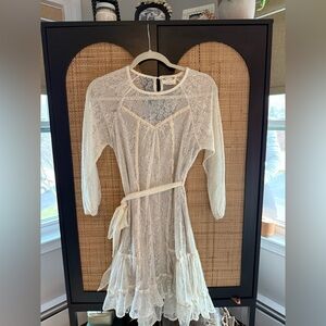 Joyfolie Cream Lace Dress